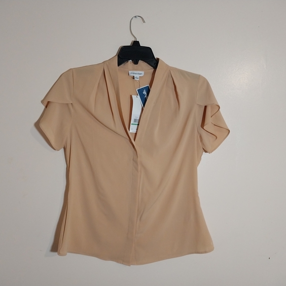 Kalvin Klein NWT Women's Blouse Large,beich . - Picture 1 of 6